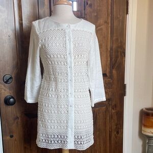 Elegant White Crochet Jacket